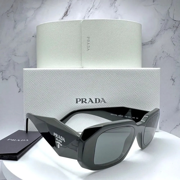 PRADA Sunglasses Black Acetate PR 17WS Symbole Logo Made In Italy Authentic - Picture 2 of 16
